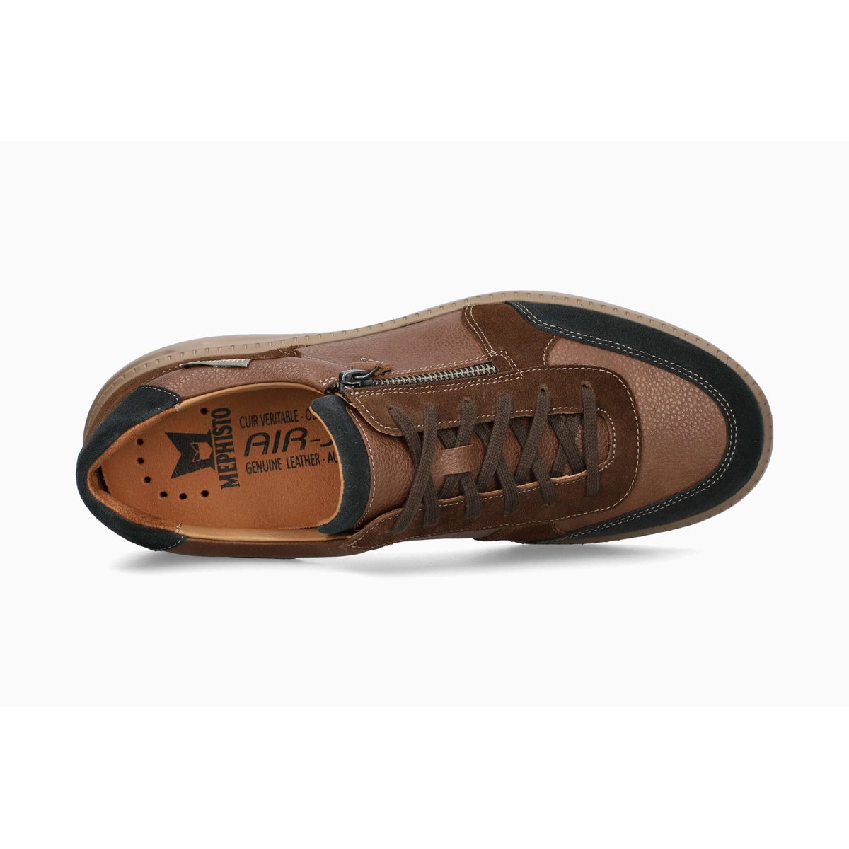 Baskets en cuir JAMY bleu p5150, MEPHISTO