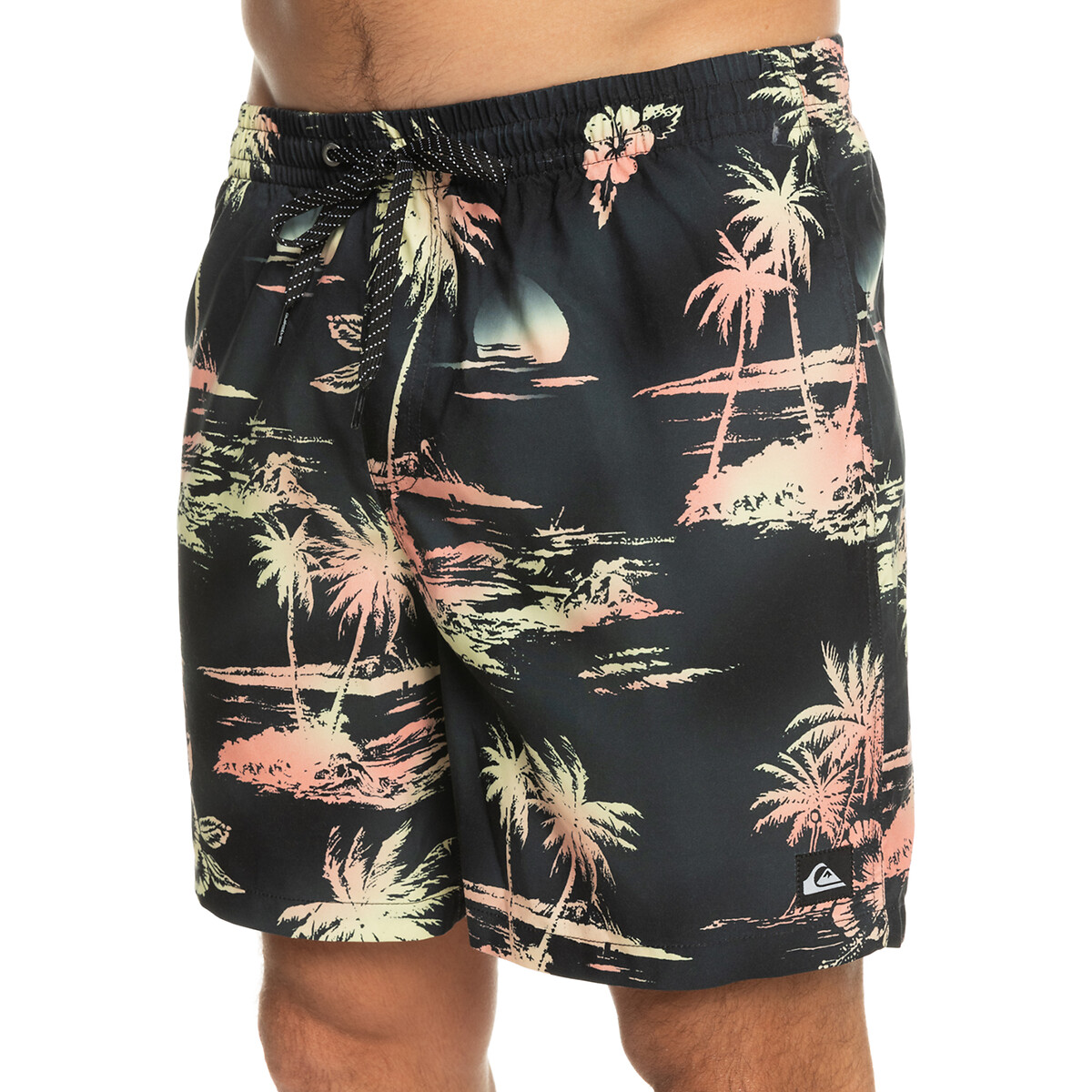 Short de bain imprimé imprimé noir, QUIKSILVER