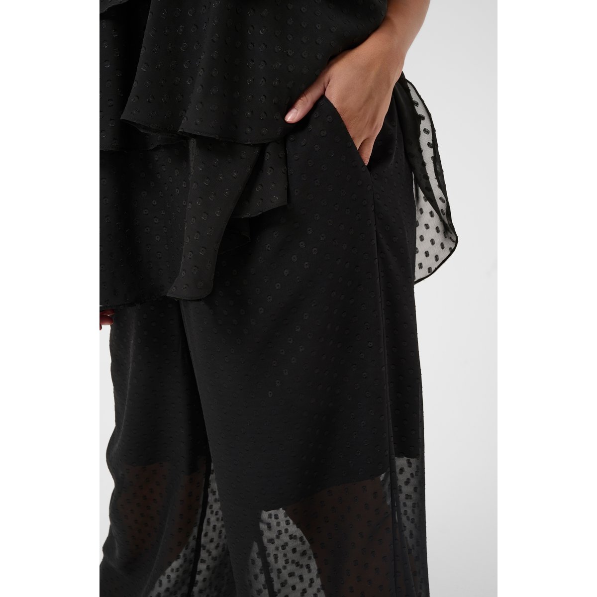 Pantalon casual noir, KAFFE CURVE