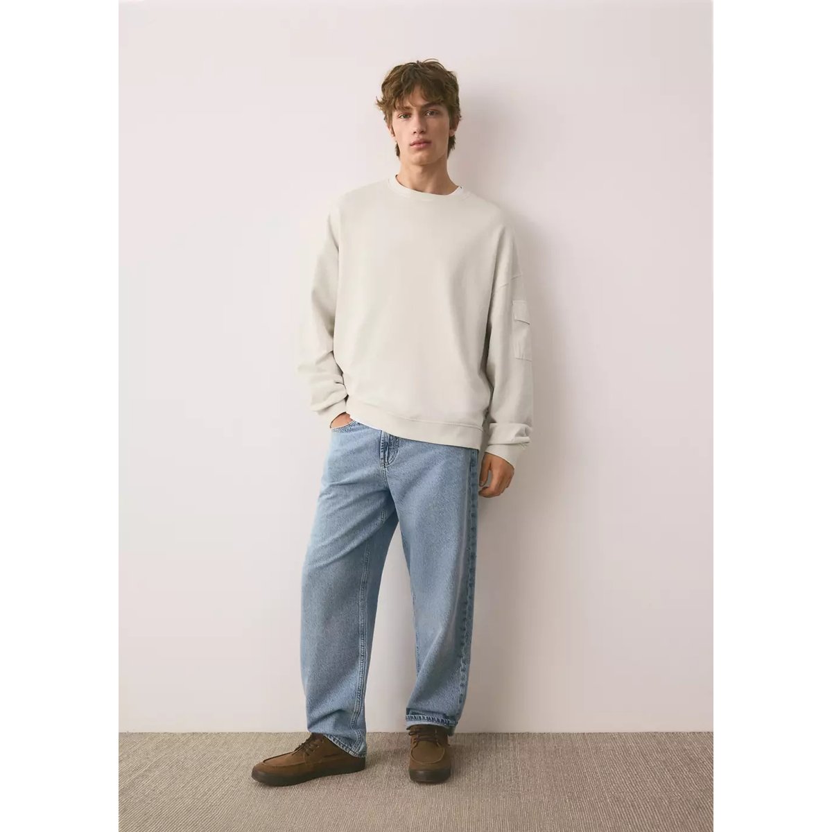 Sweat-shirt coton détails brodés ivoire, MANGO TEEN