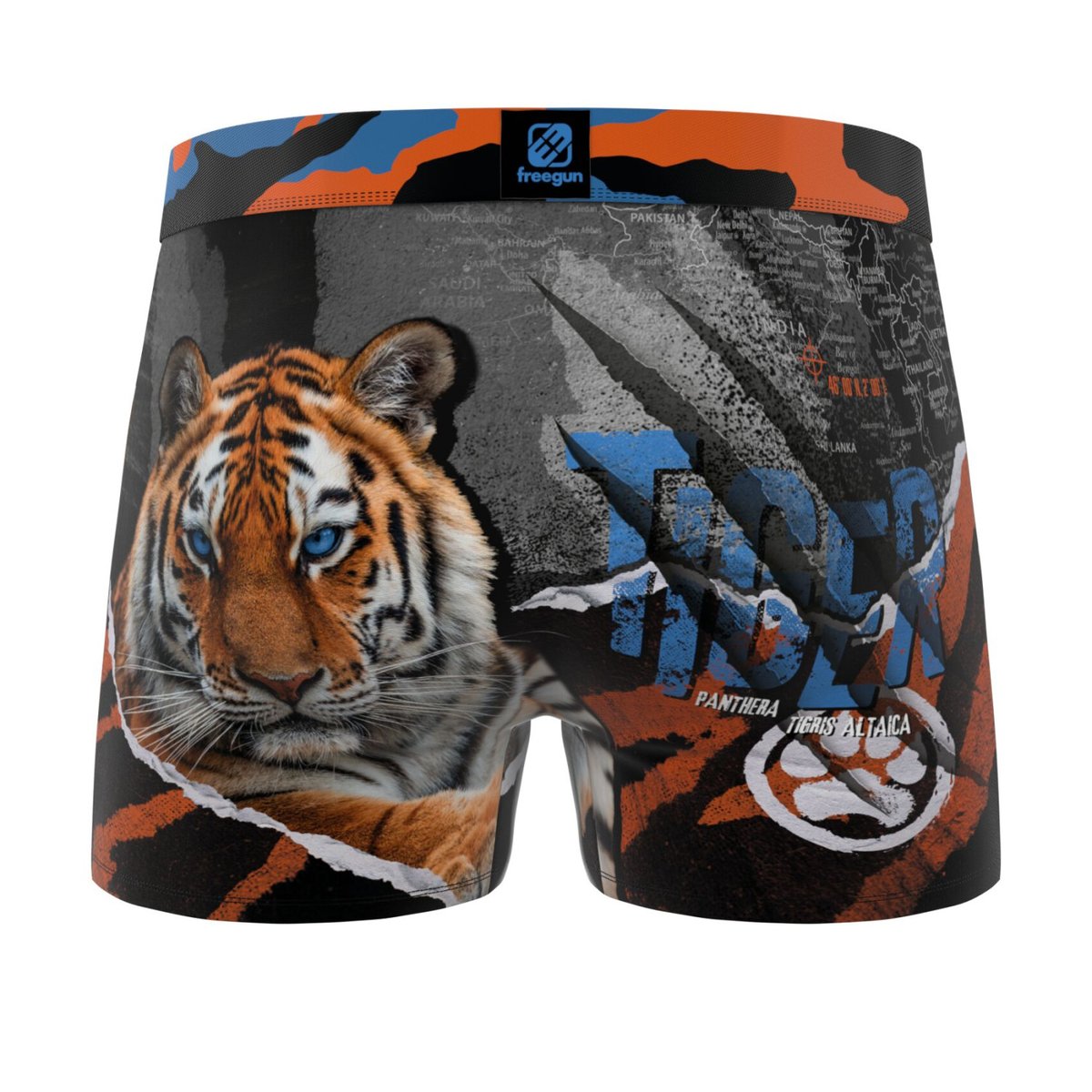 Lot De 3 Boxers Microfibre marron/jaune/noir/vert/noir/bleu, FREEGUN