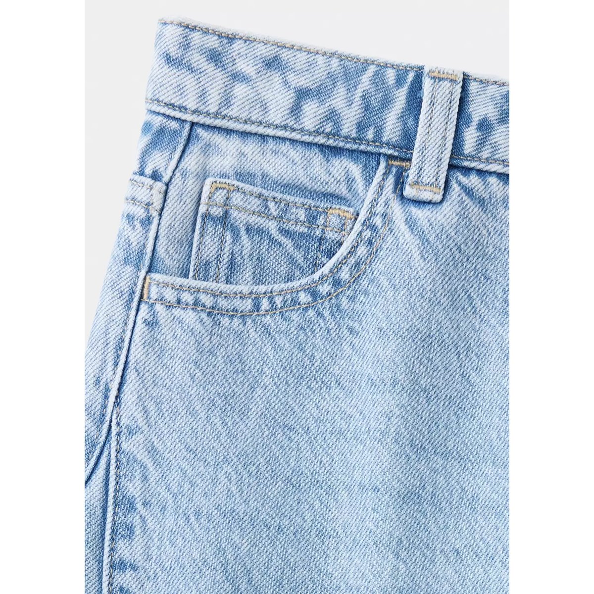 Jean balloon détail coutures bleu clair, MANGO KIDS