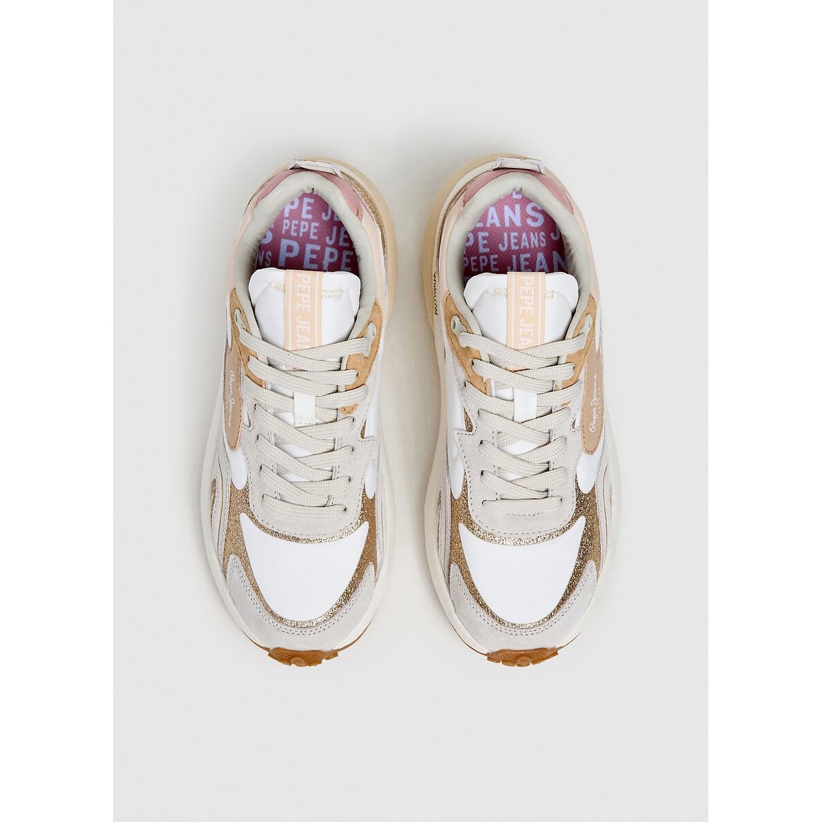 Sneaker Winslow Glit beige/rosa, PEPE JEANS