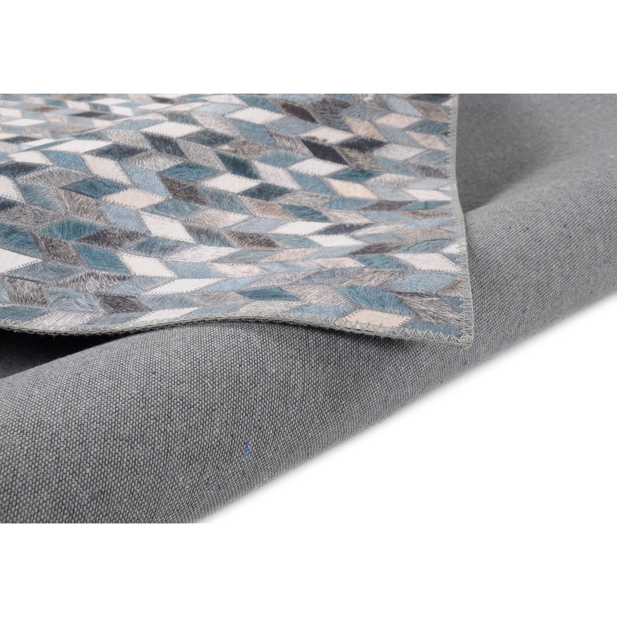Tapis imprimé Serena, aspect cuir, plat bleu multicolore, GINO FALCONE
