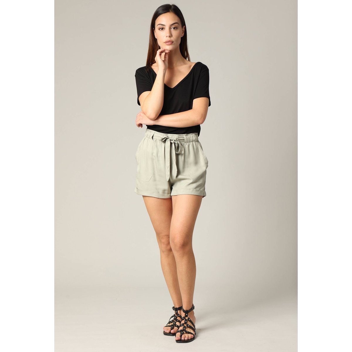 Short en viscose MERIDA tilleul, DEELUXE