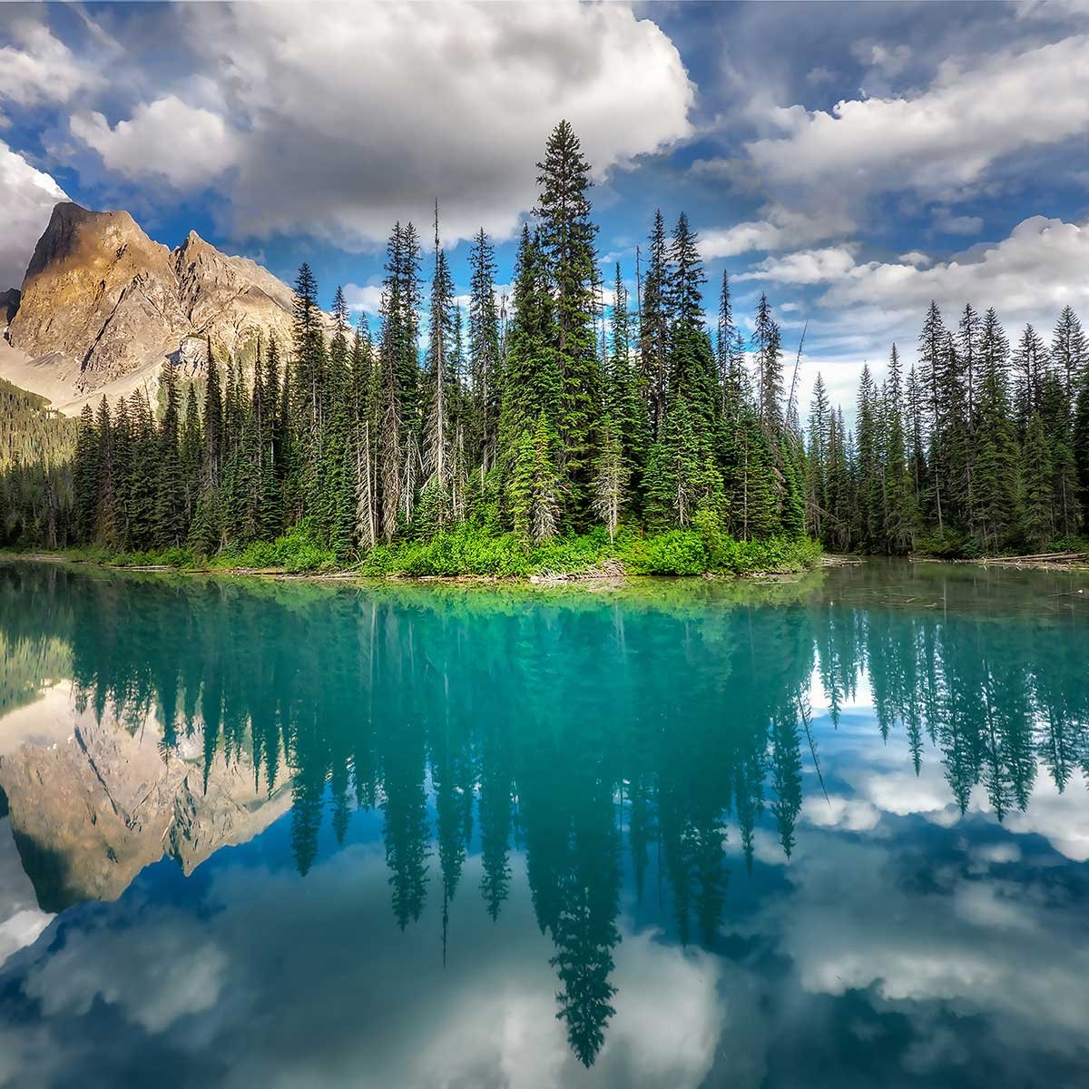 Tableau lac bleu éméraude tableau alu dibond, HEXOA