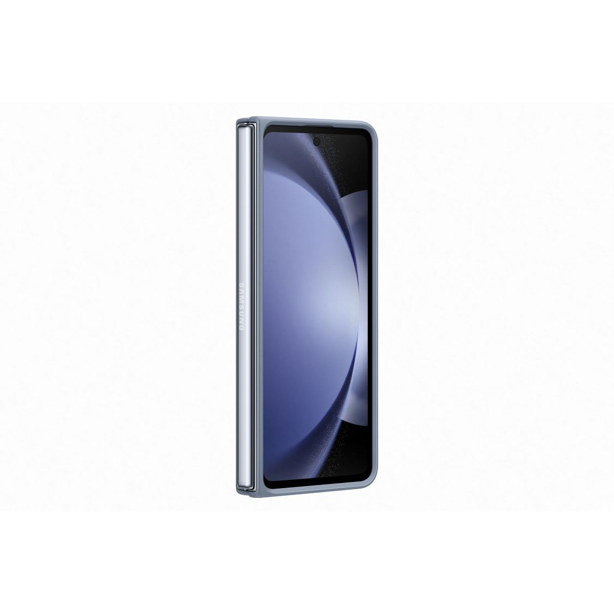 Coque Z Fold 5 Simili Cuir Bleu couleur unique, SAMSUNG