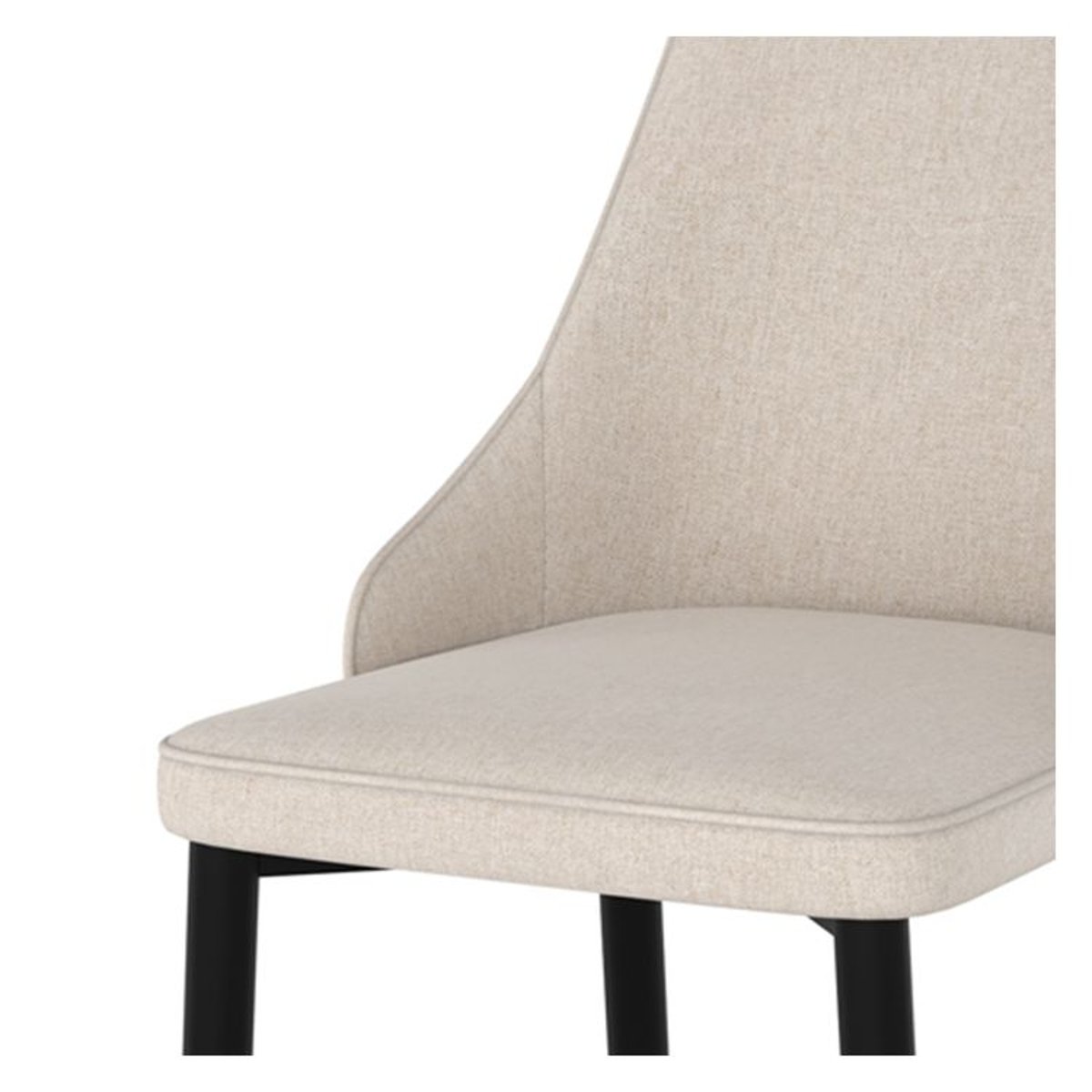 Lot de 2 chaises en tissu et pieds en métal - PIPO beige, MAISON PAVANE