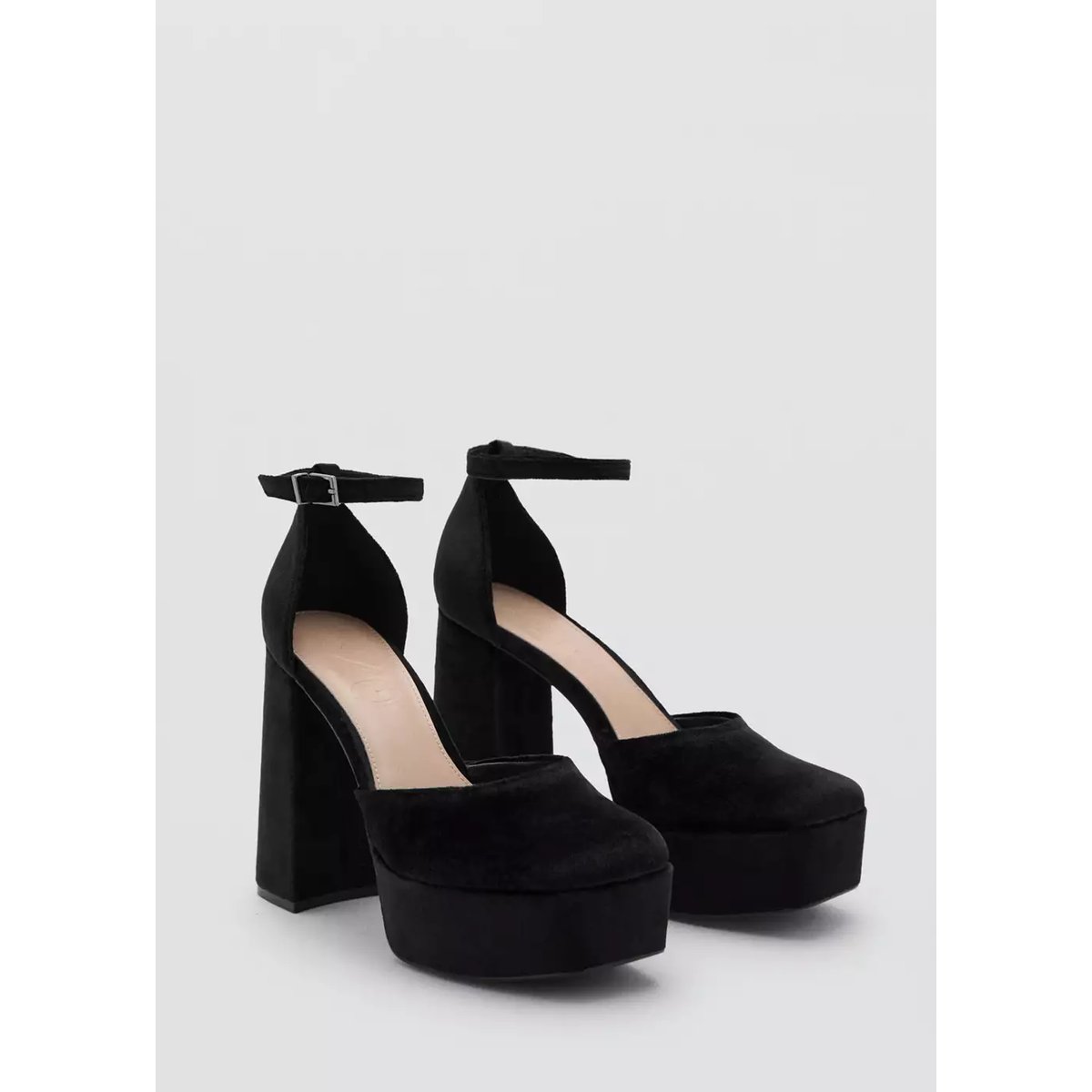 Sandales talon velours noir, MANGO TEEN