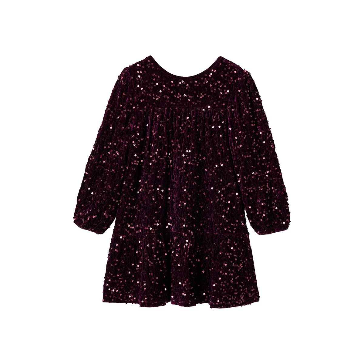 Robe manches longues prune, VERTBAUDET