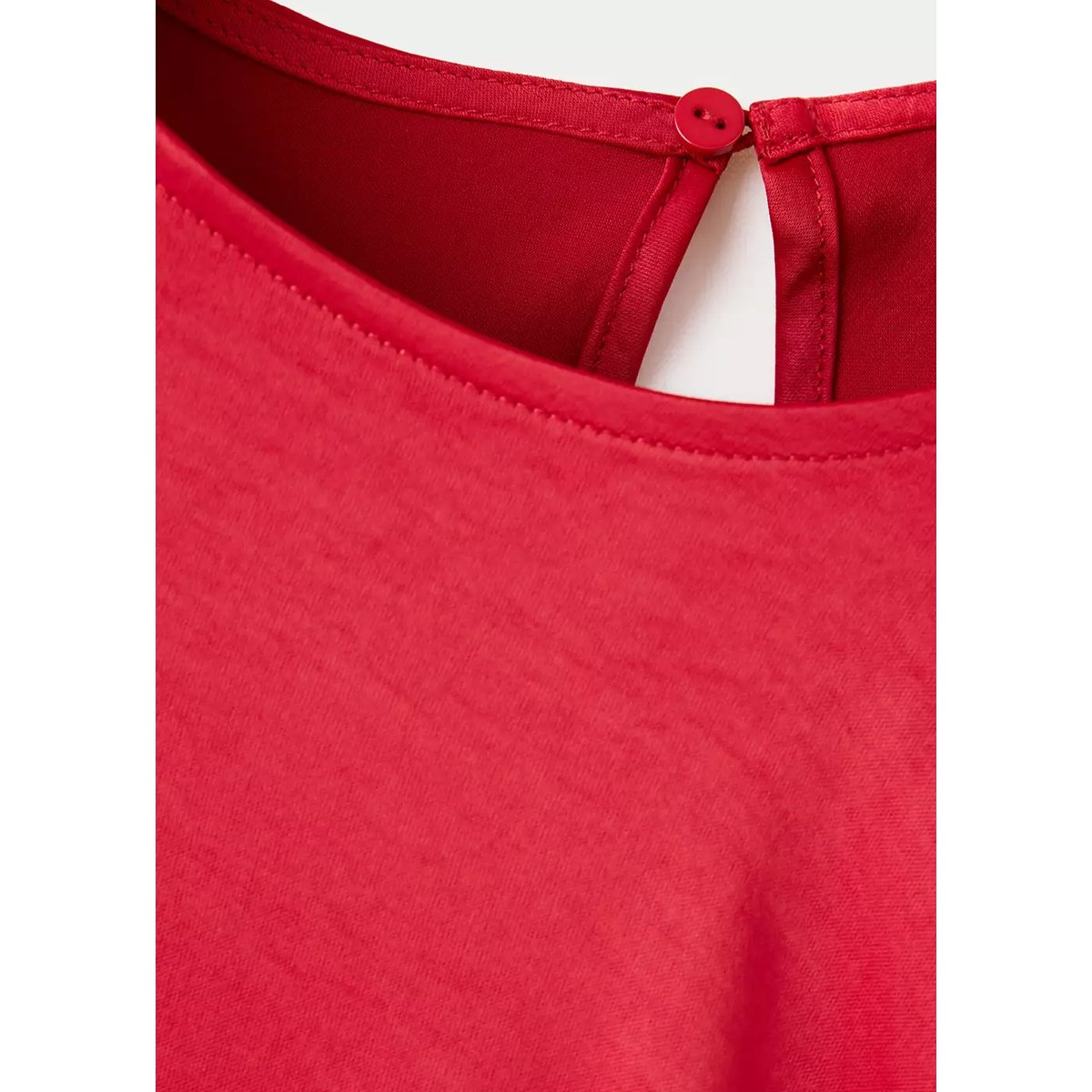 Robe midi col rond rouge, MANGO