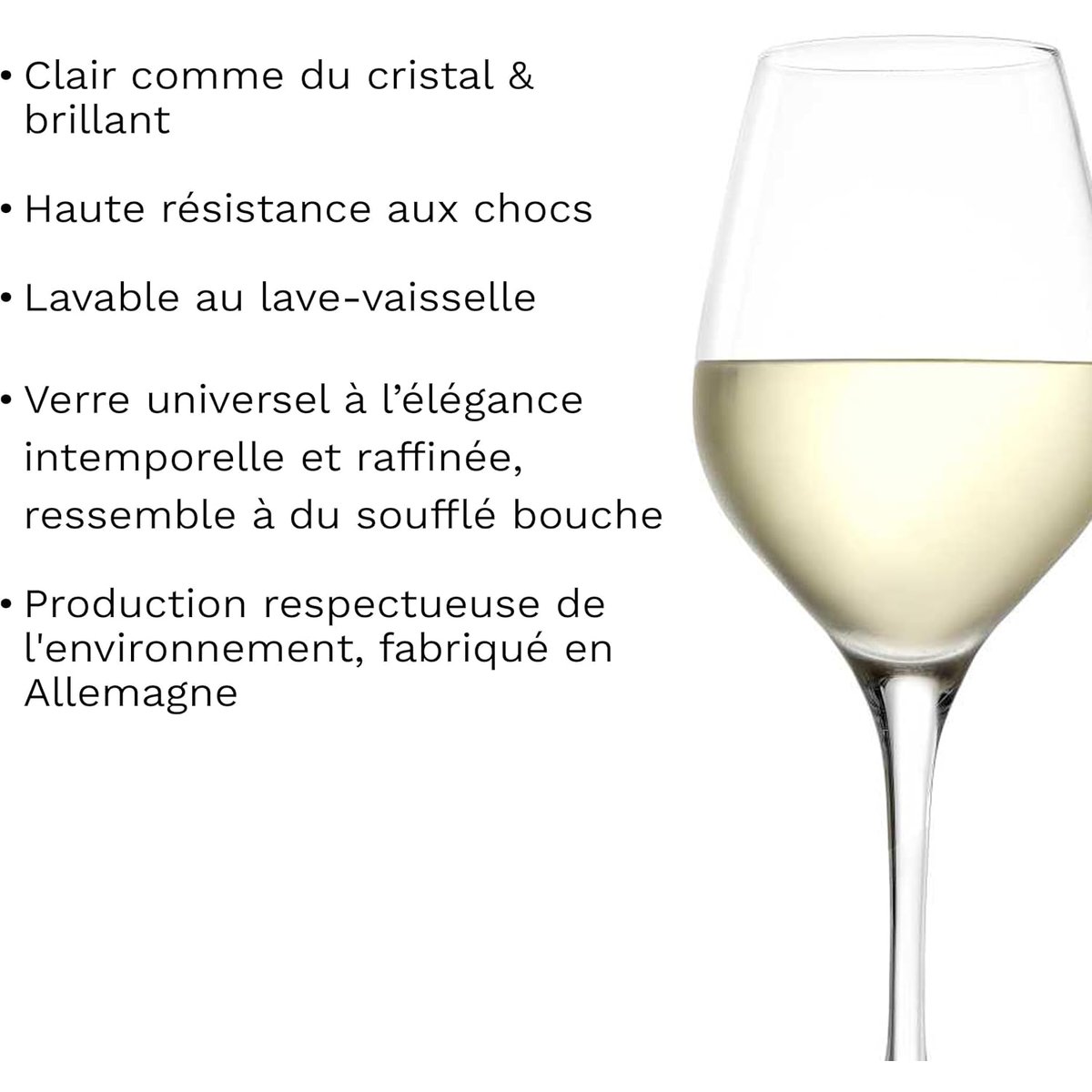 Lot de 6 verres universel en cristallin, EXQUISIT transparent, STOLZLE