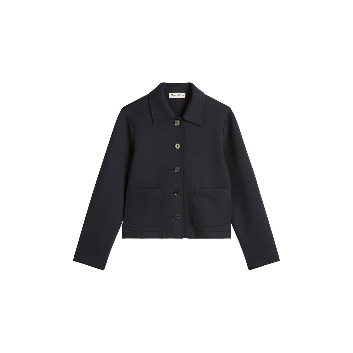 Veste en jersey régulière en mélange de coton organique bleu foncé, MARC O'POLO