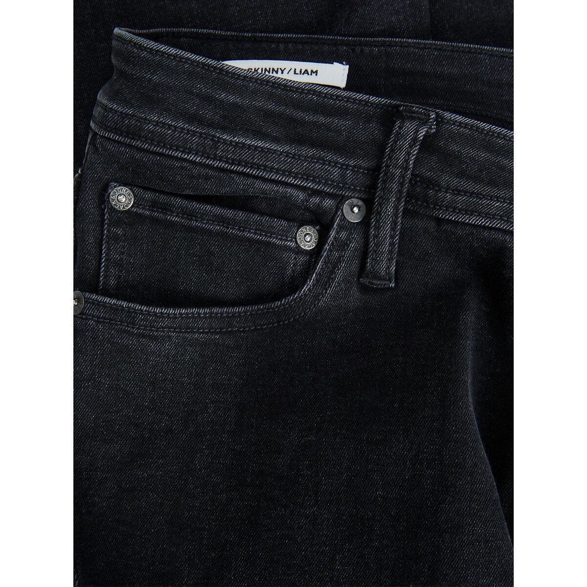 Jean skinny stretch déchiré Liam noir, JACK & JONES