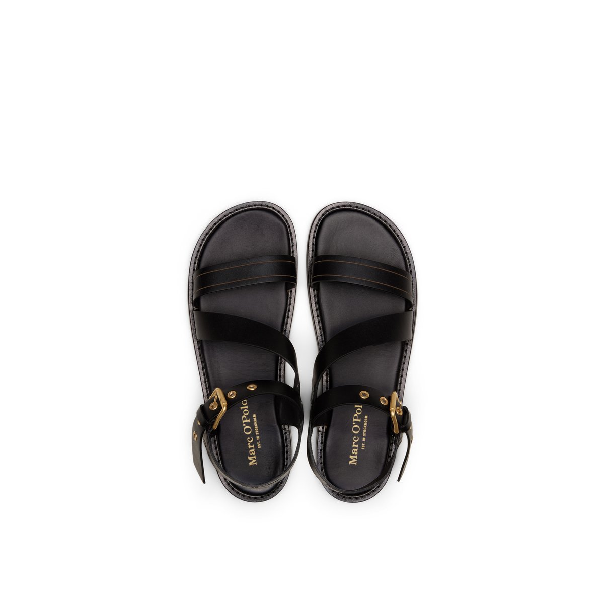 Sandale modèle Stina en cuir de vache noble schwarz, MARC O'POLO