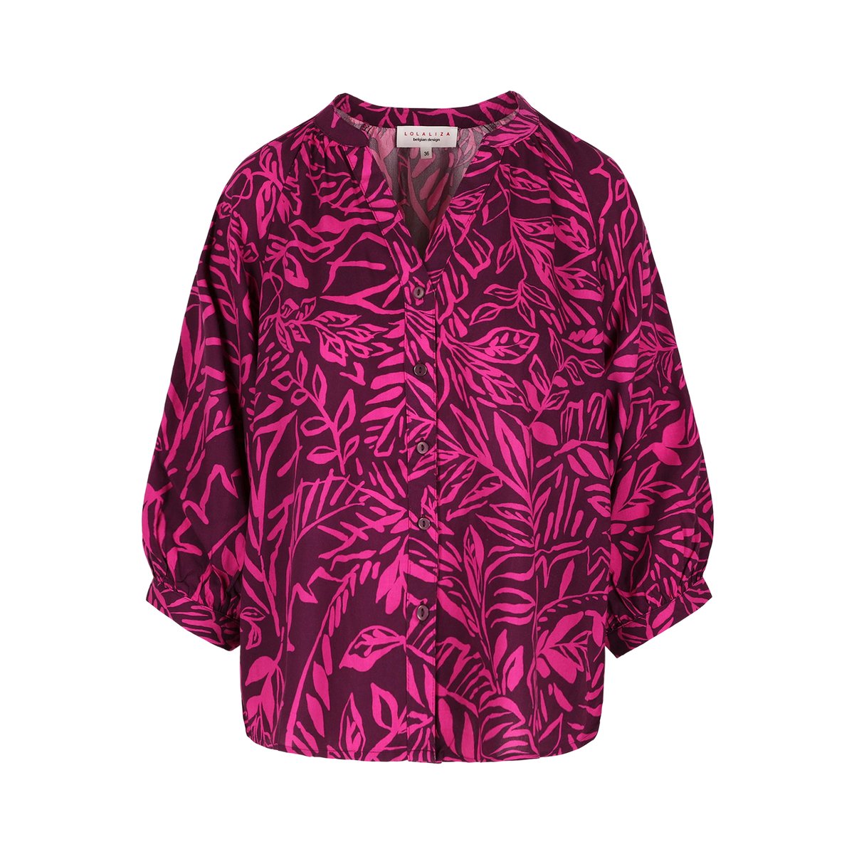 Blouse fluide imprimée aubergine, LOLALIZA