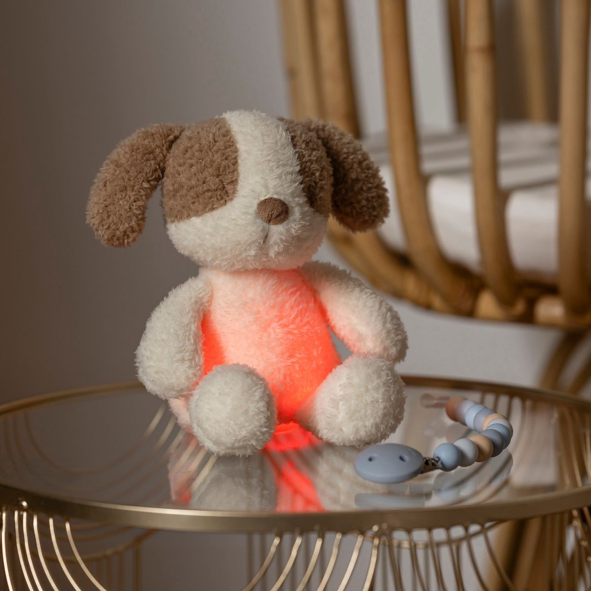 Peluche veilleuse ecru, marron, NATTOU