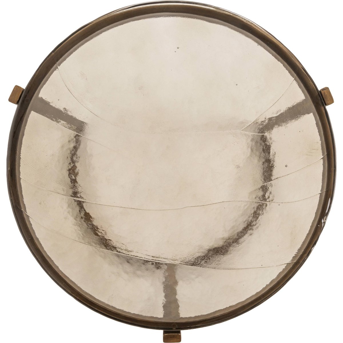 Table d'appoint ronde en fer Cleo doré verre effet artisanal noir, RECOLLECTION
