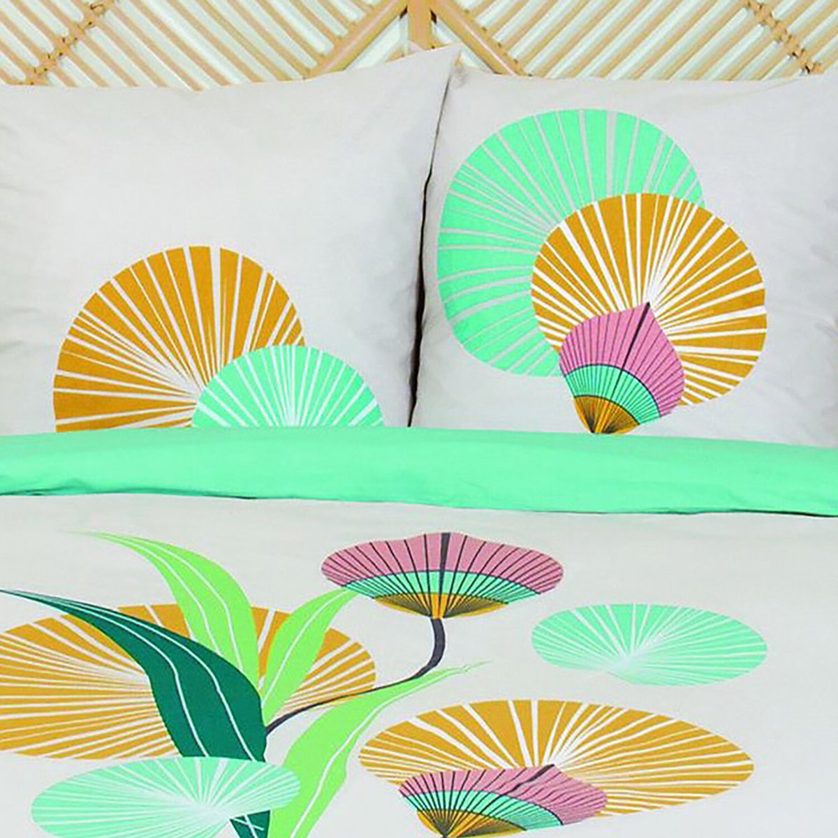 Parure housse de couette en coton, GANA blanc, C DESIGN HOME TEXTILE