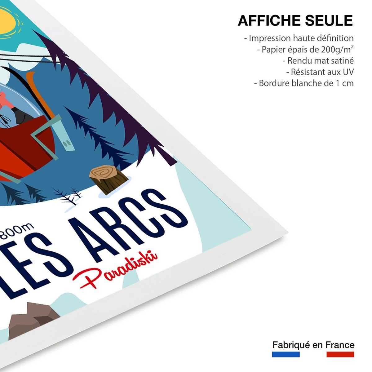 Poster de paradiski les arcs affiche seule, HEXOA