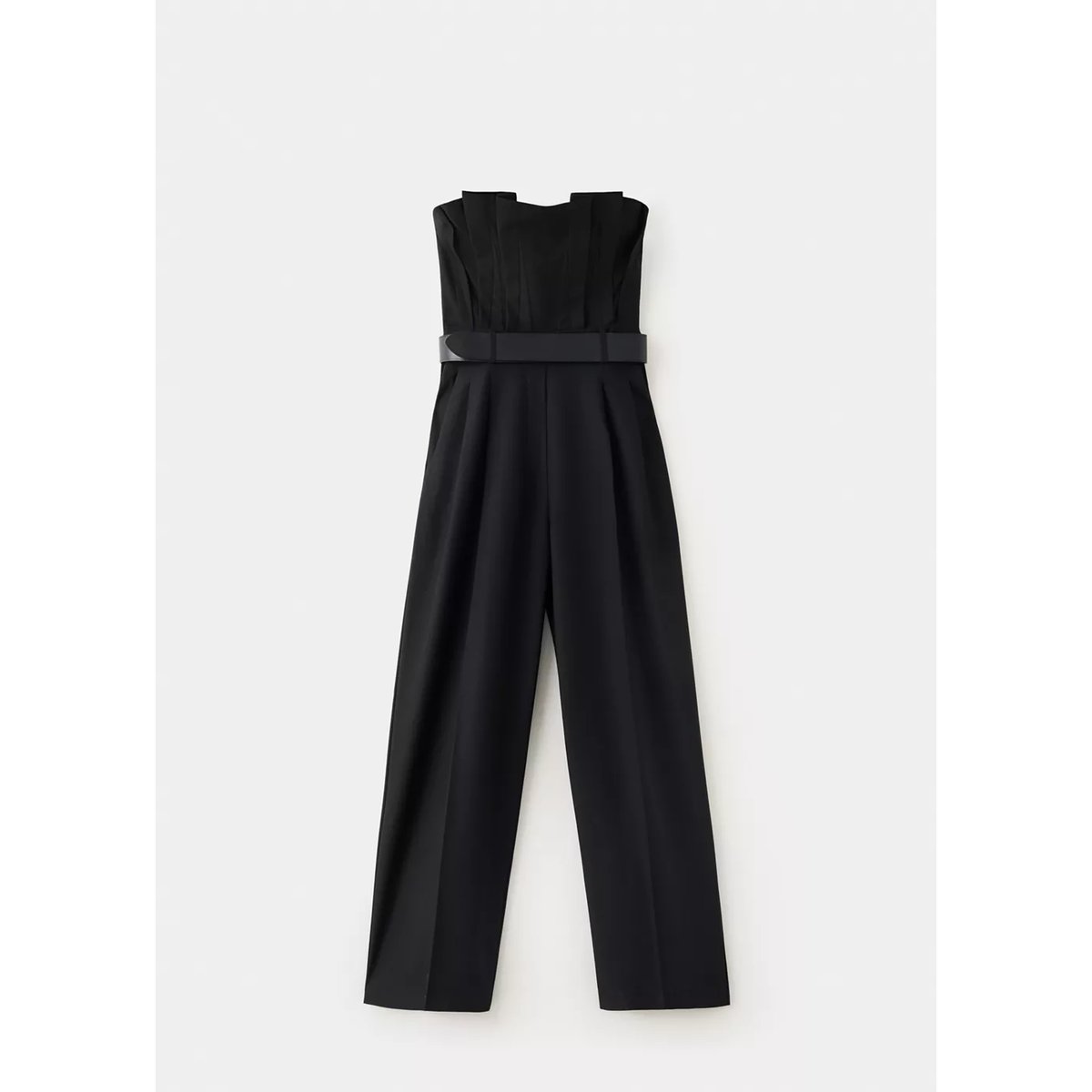 Combinaison bustier ceinture noir, MANGO