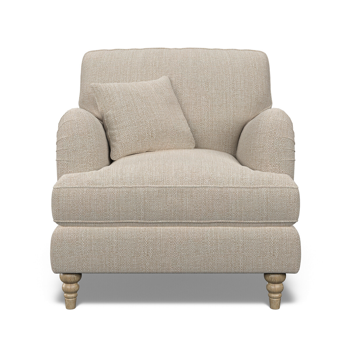 Emeline Tonal Basket Weave Armchair with Oak Legs ecru , ÉDITÉ