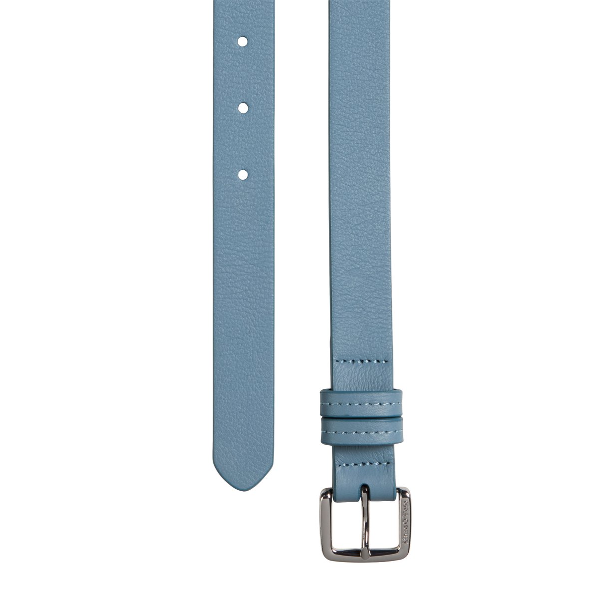 Ceinture modèle Billar en cuir de vachette souple bleu moyen, MARC O'POLO
