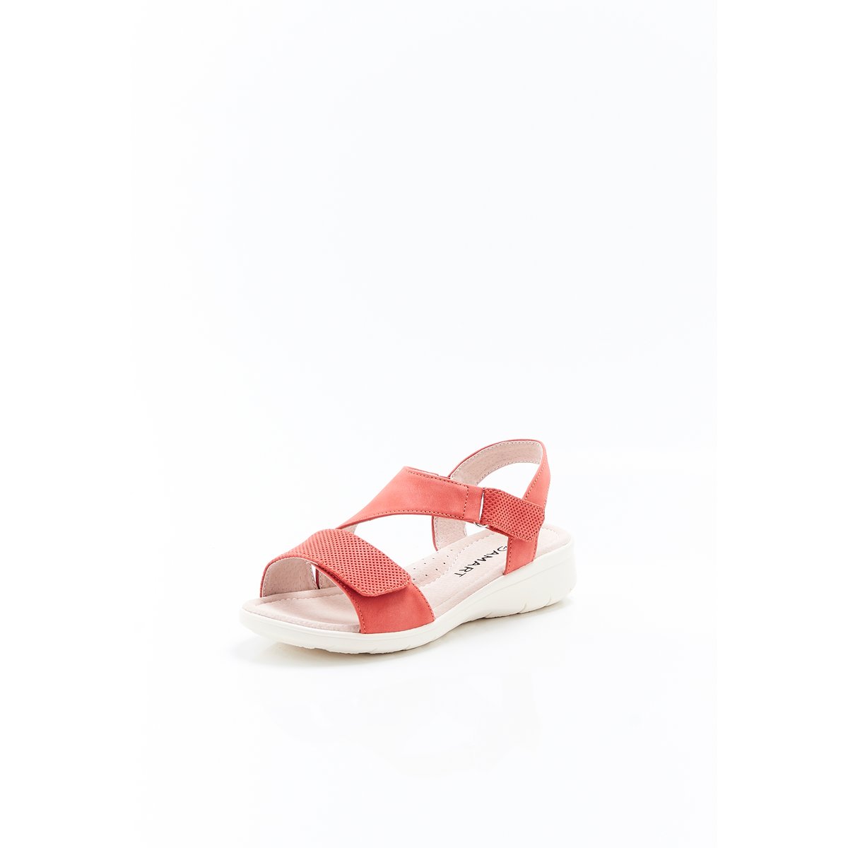 Sandales compensées ouverture totale rose abricot, DAMART