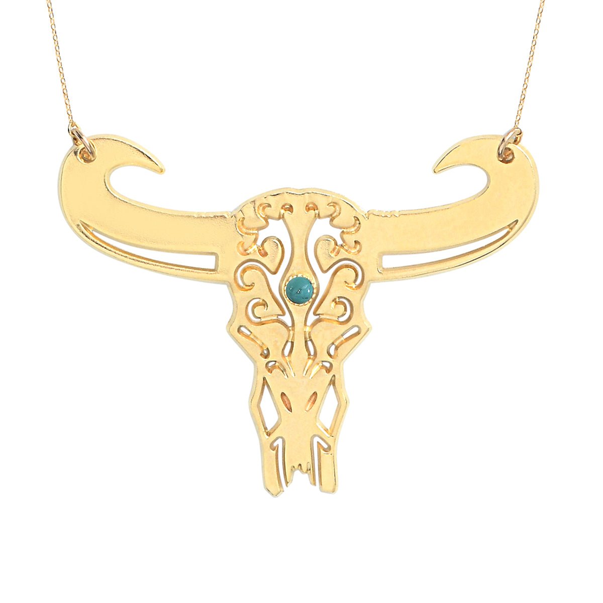 Collier tatoo buffle grand modele turquoise bleu, CAROLINE NAJMAN