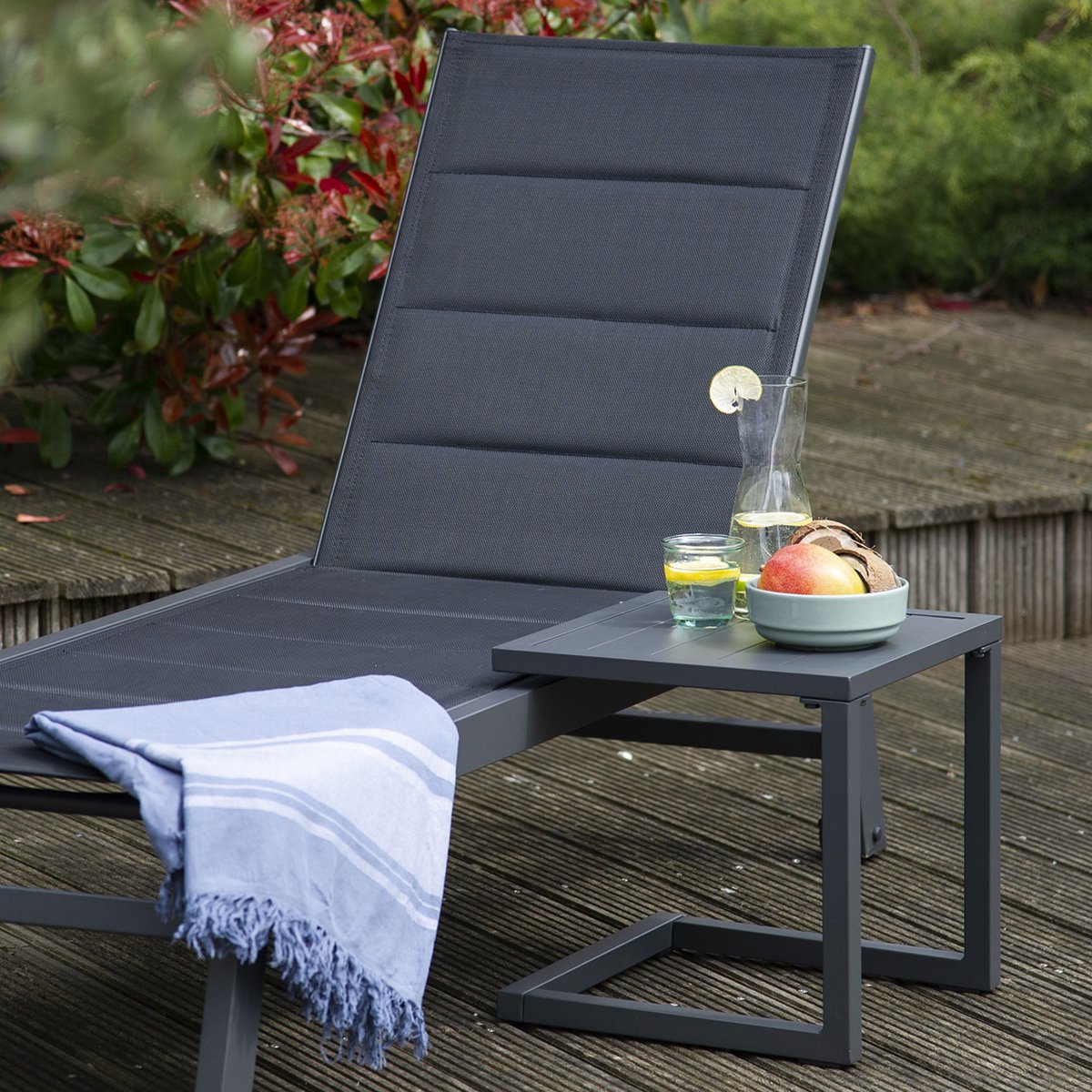 Table d'appoint en aluminium, BARBADOS gris anthracite, HAPPY GARDEN