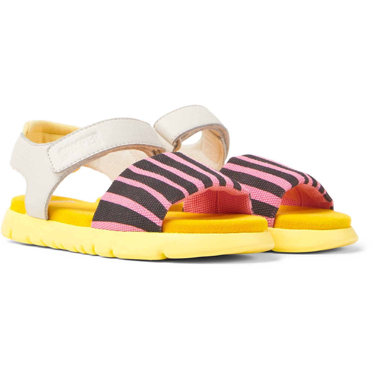 Sandales Oruga cuir jaune / blanc / rose, CAMPER