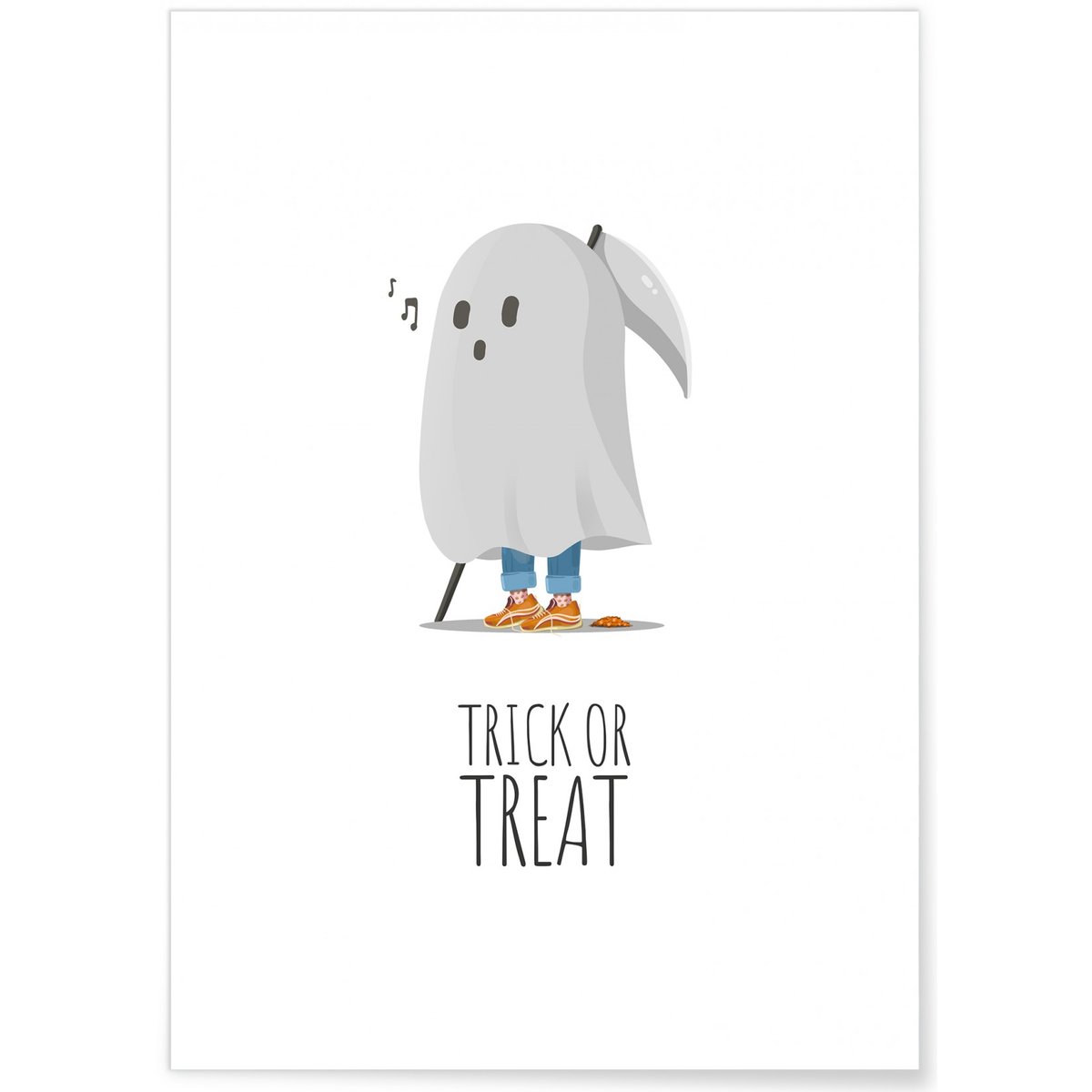 Affiche Trick or Treat blanc, L'AFFICHERIE