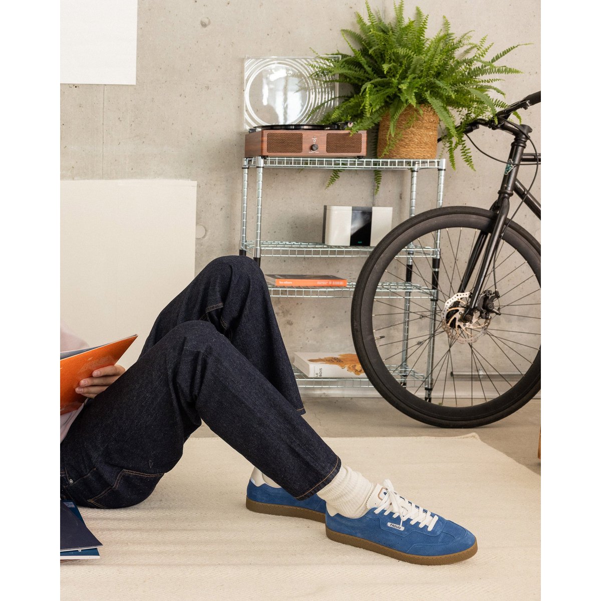 Baskets basses suede LUMBO bleu océan, FAGUO