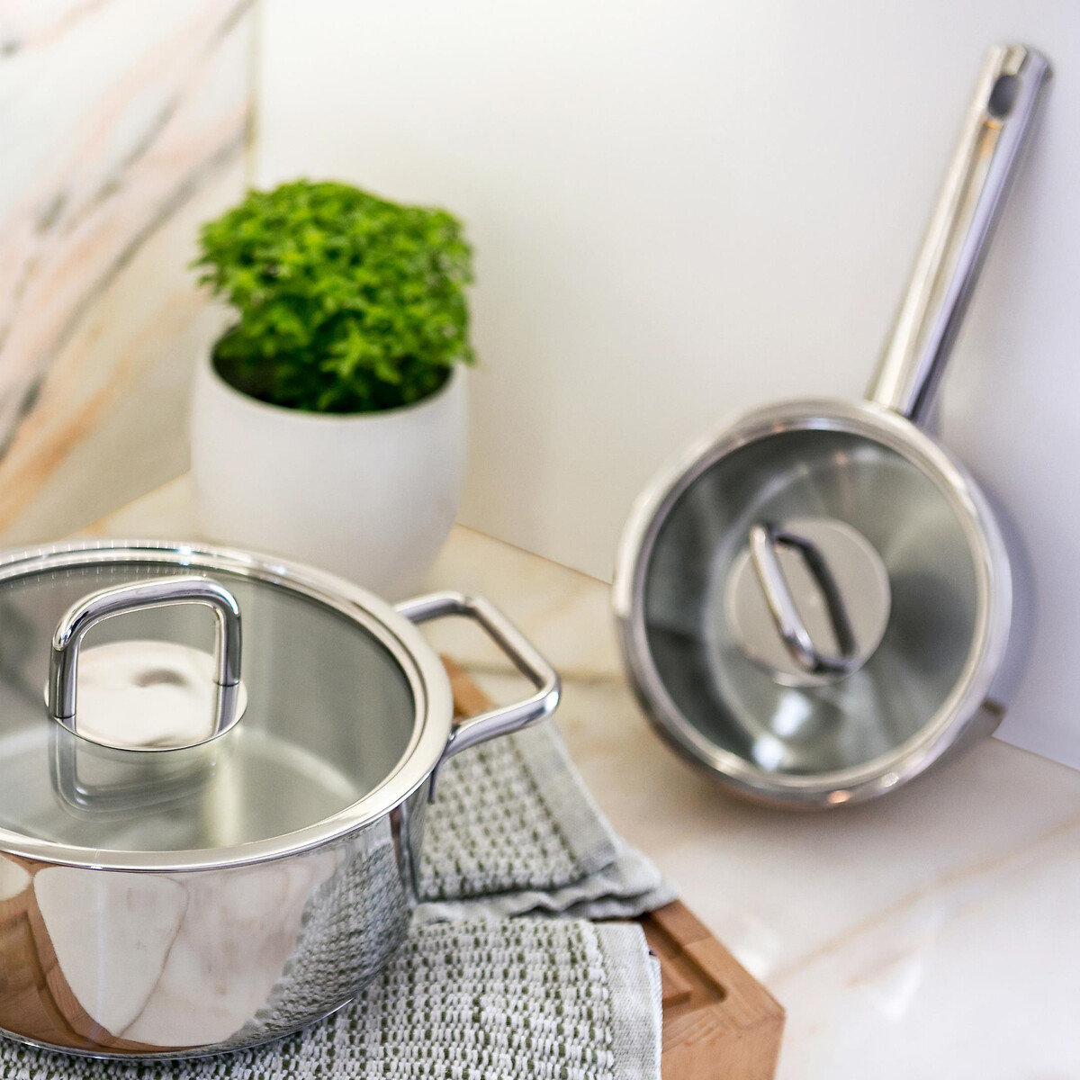 Trem de cozinha Comfort Glass (3 peças), SILAMPOS inox, SILAMPOS