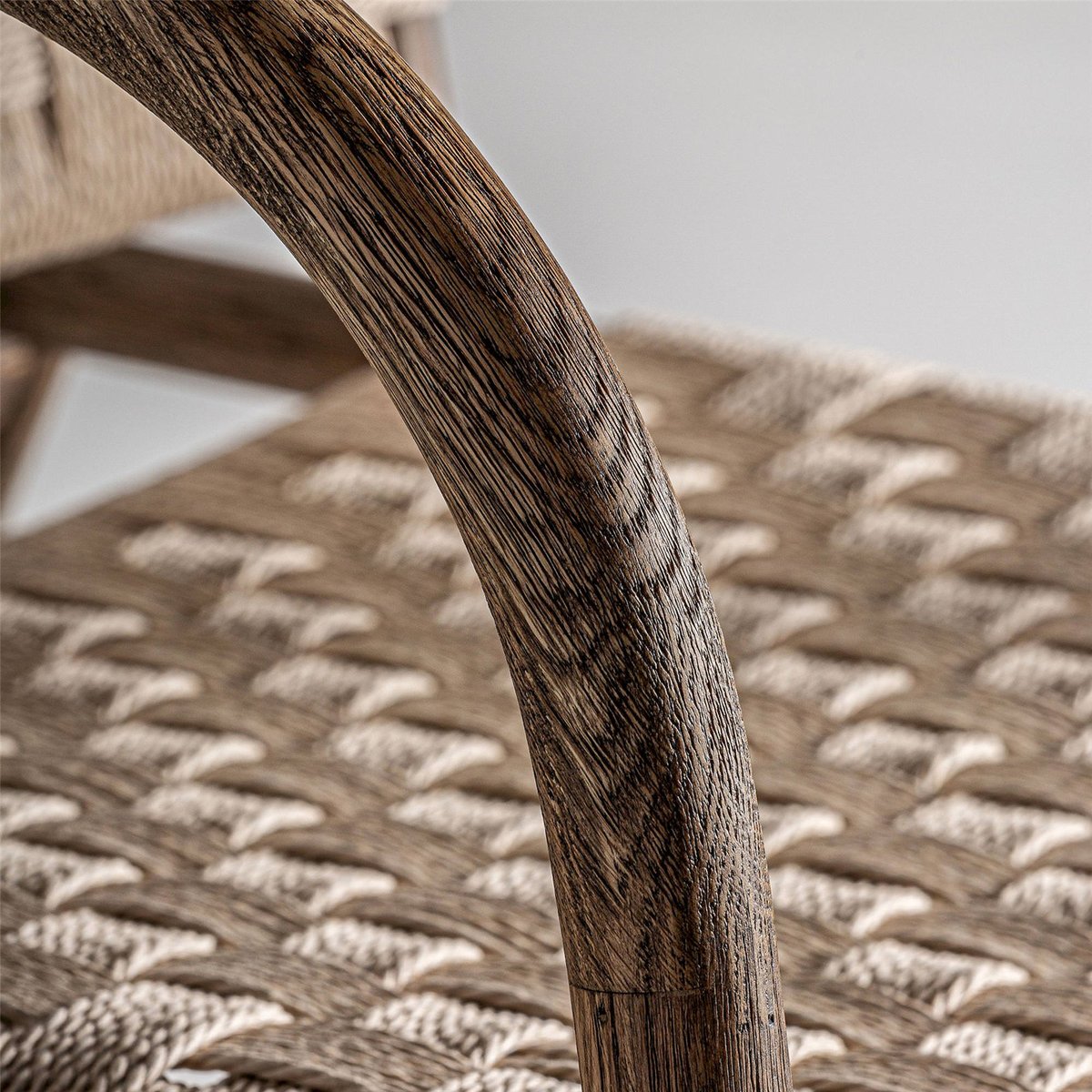 Fauteuil en chêne et corde esprit artisanal chêne marron et corde naturelle, RECOLLECTION