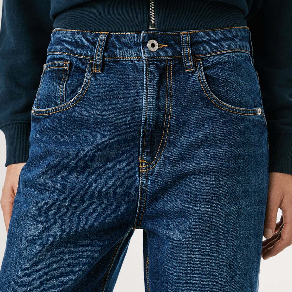 Jean Coupe Regular, Taille Haute - Lexa stonewash dark indigo, PEPE JEANS