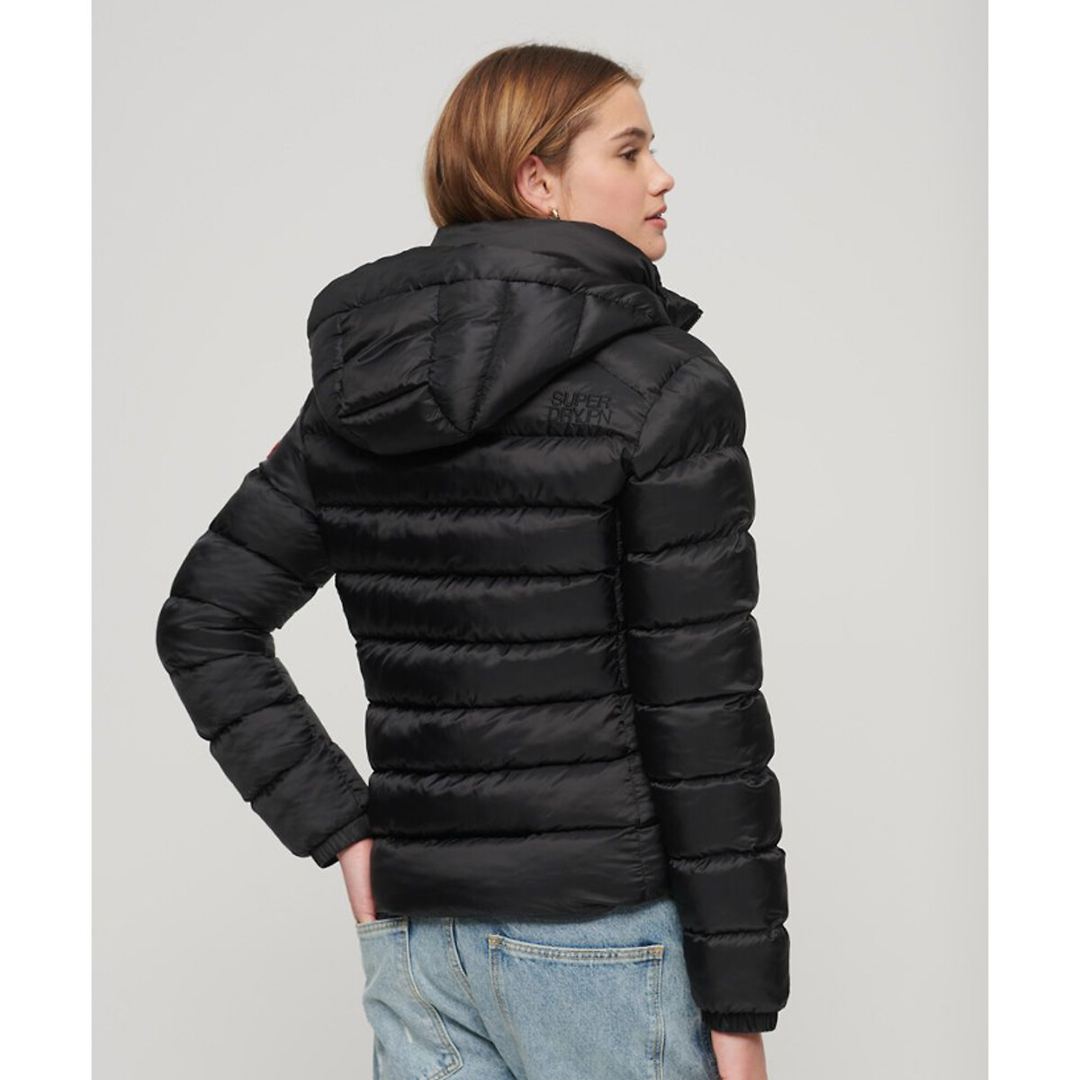 Doudoune Fuji courte à capuche noir, SUPERDRY