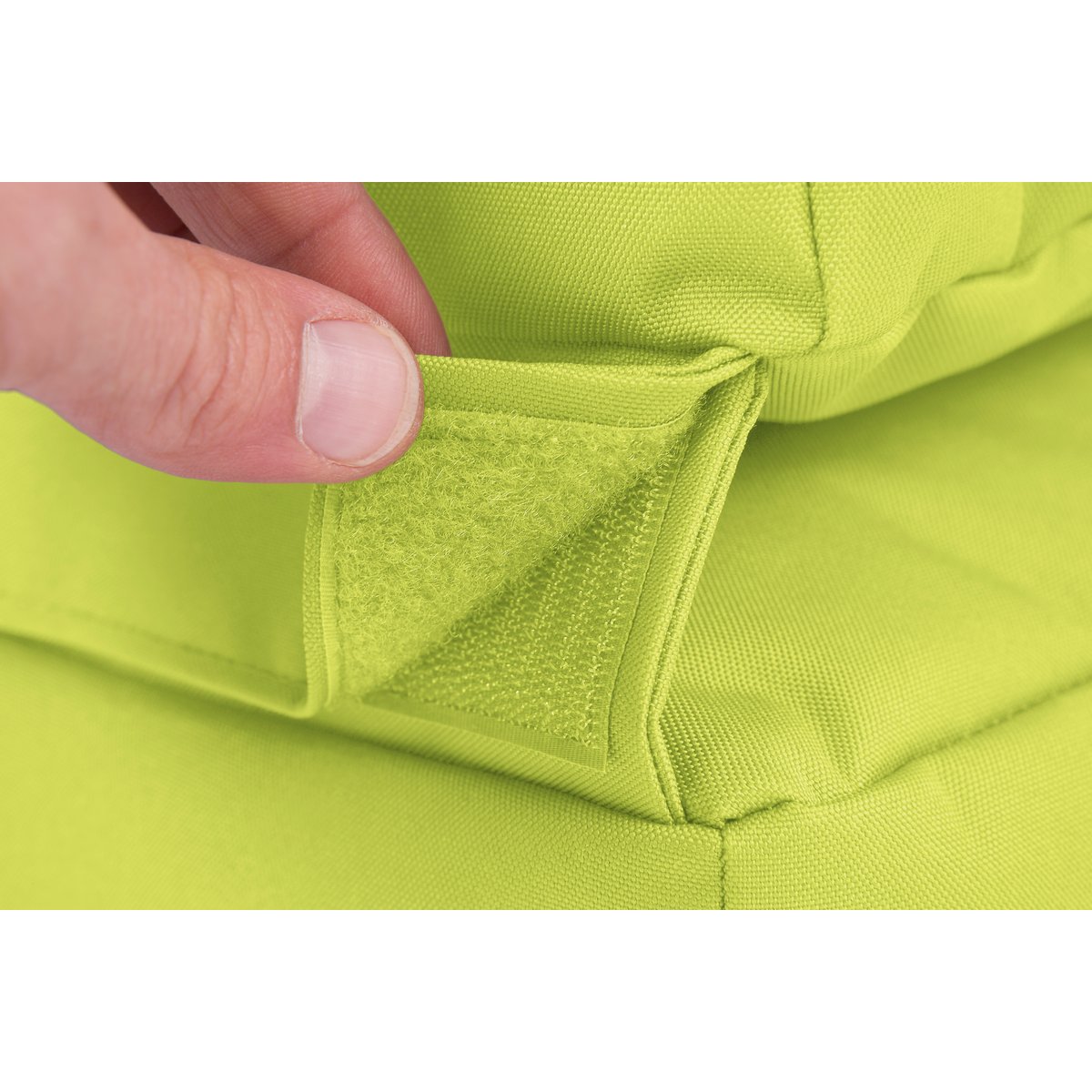 Pouf intérieur et extérieur uni avec dossier dépliable TWIST SCUBA vert anis, MAGMA HEIMTEX