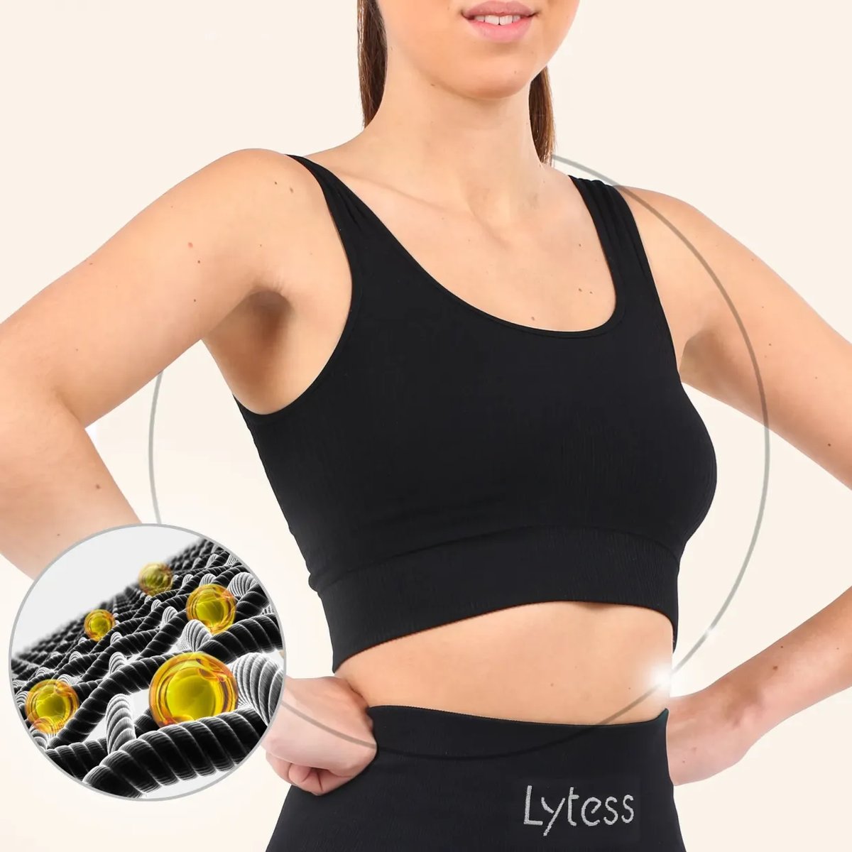 Brassière Yogafit Confort noir, LYTESS
