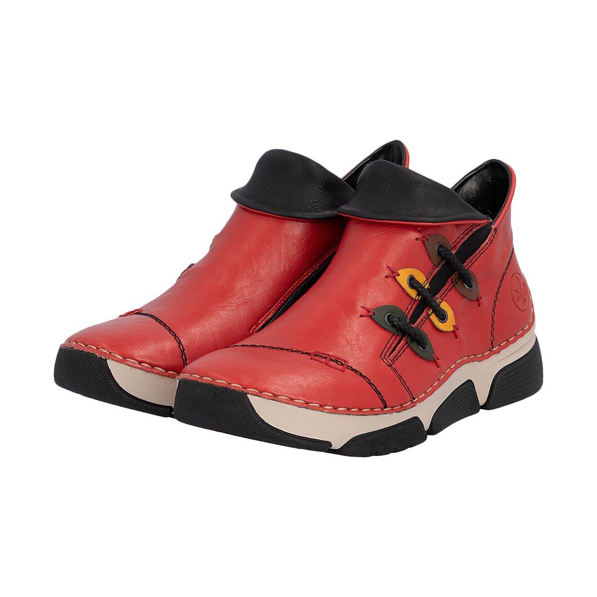 Boots talon compensé bas rouge, RIEKER