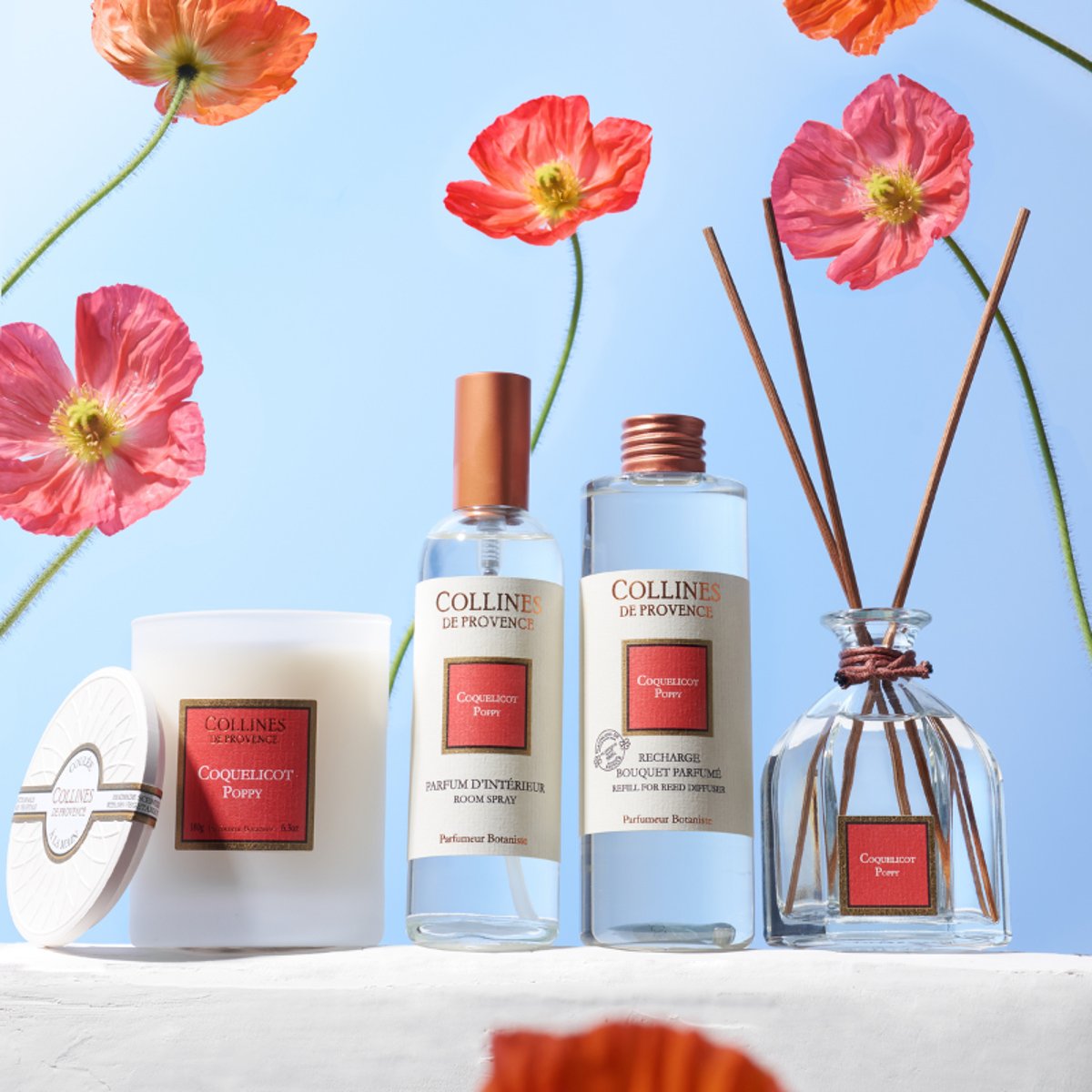 Parfum d'Intérieur  COQUELICOT blanc, COLLINES DE PROVENCE