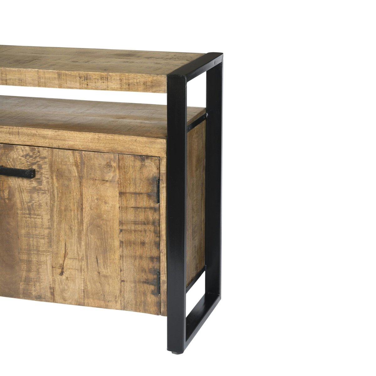 Buffet de salon bois métal à double plateau KARGO bois naturel, PIER IMPORT