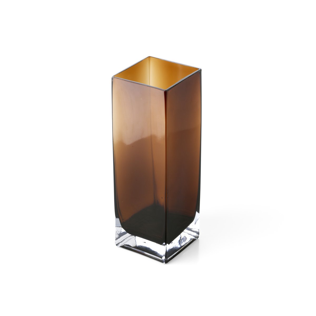 Vase en verre recyclé CUBOID ambre, BAZAR BIZAR