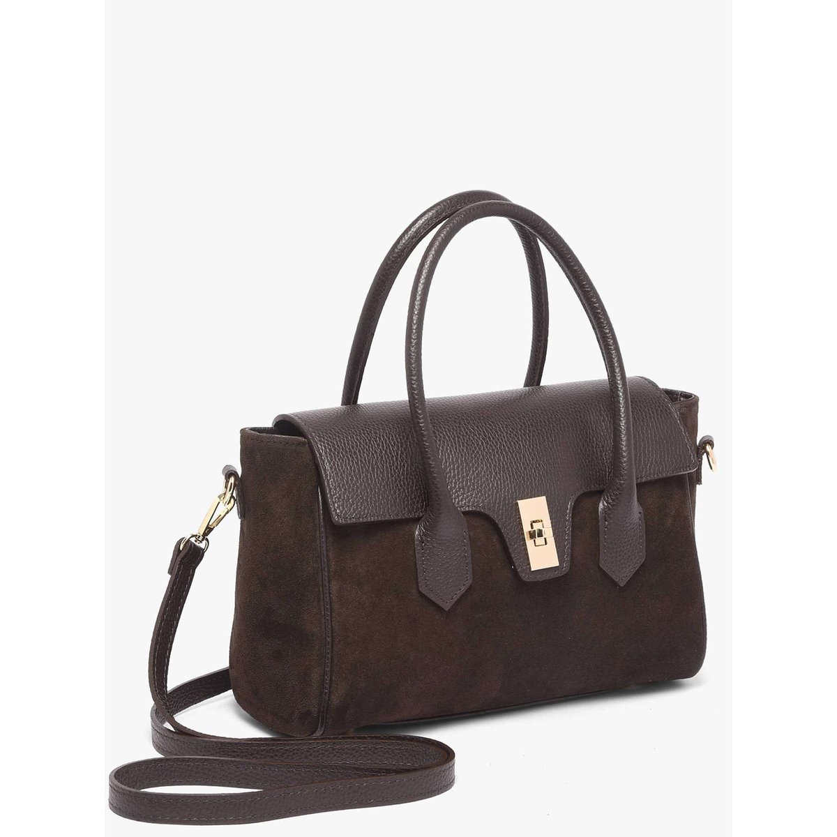 Sac porté épaule Velvet caviar cuir testa moro, MILANO