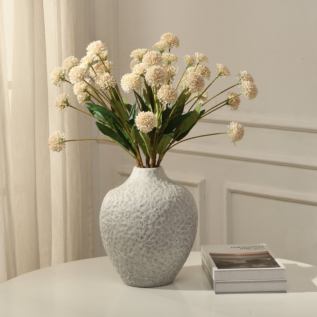Tige de chrysanthème artificielle H60 LES ESSENTIELS blanc, SIA