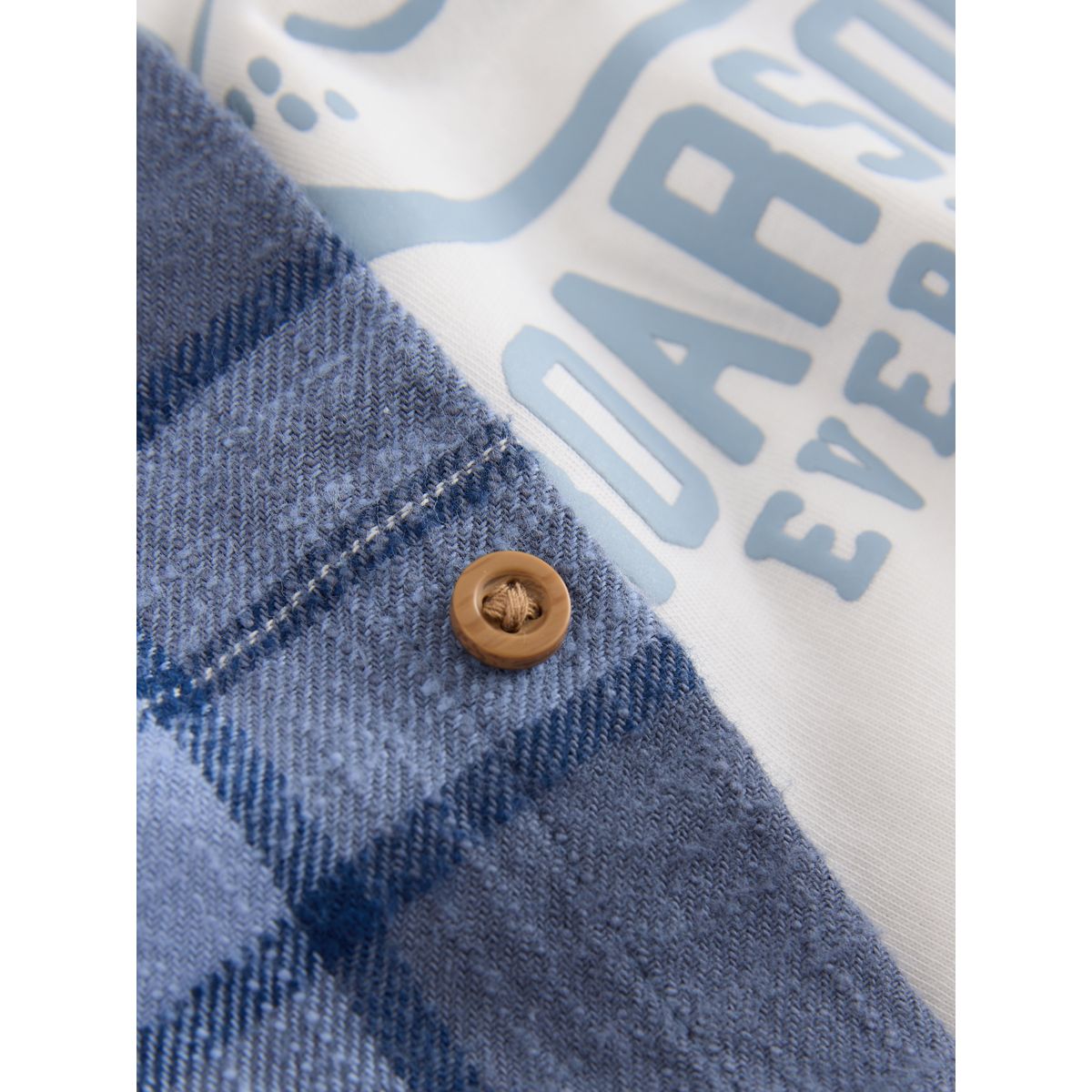 Chemise manches longues et t-shirt, 2 pièces carreaux bleus, NEXT