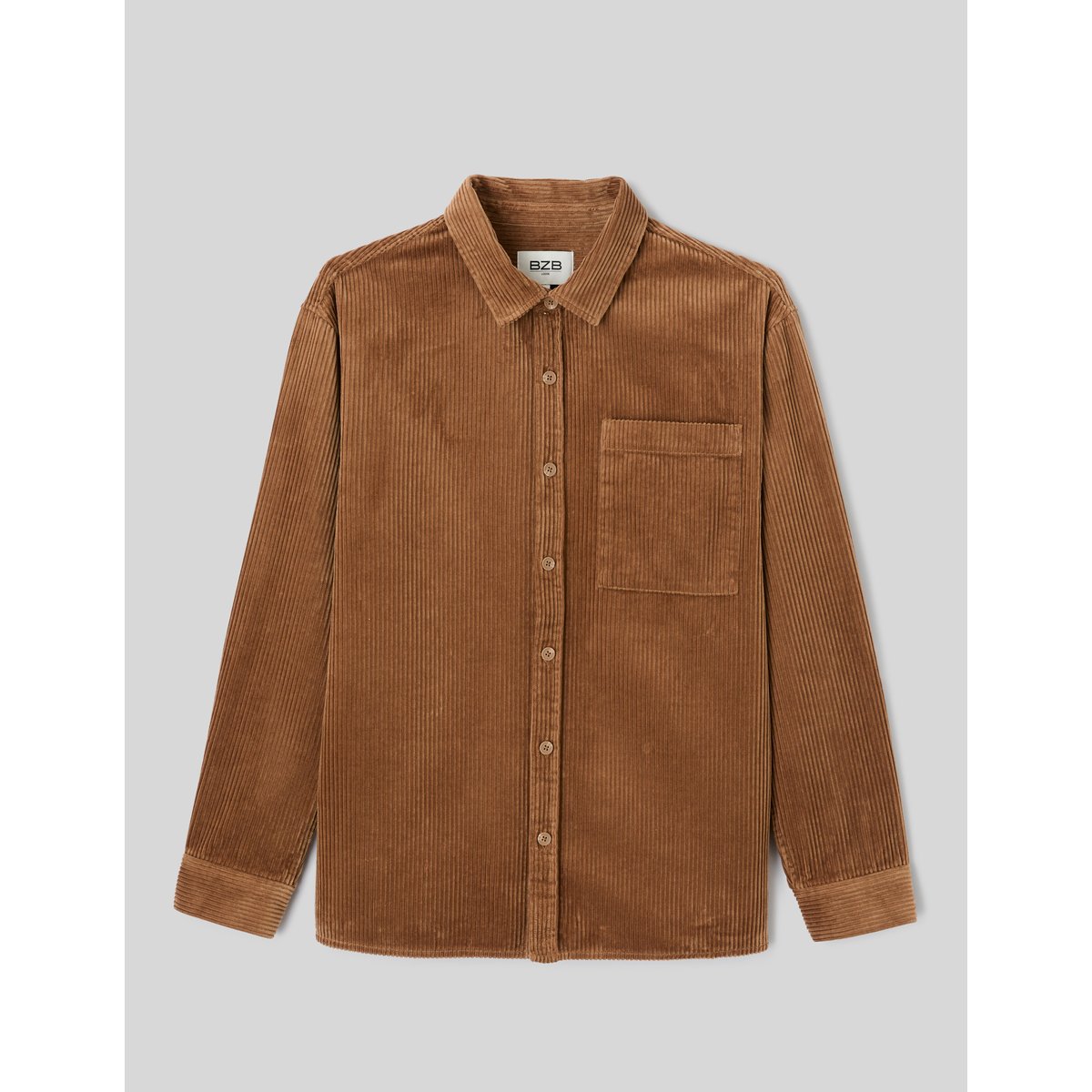 Chemise en velours côtelé camel, BZB