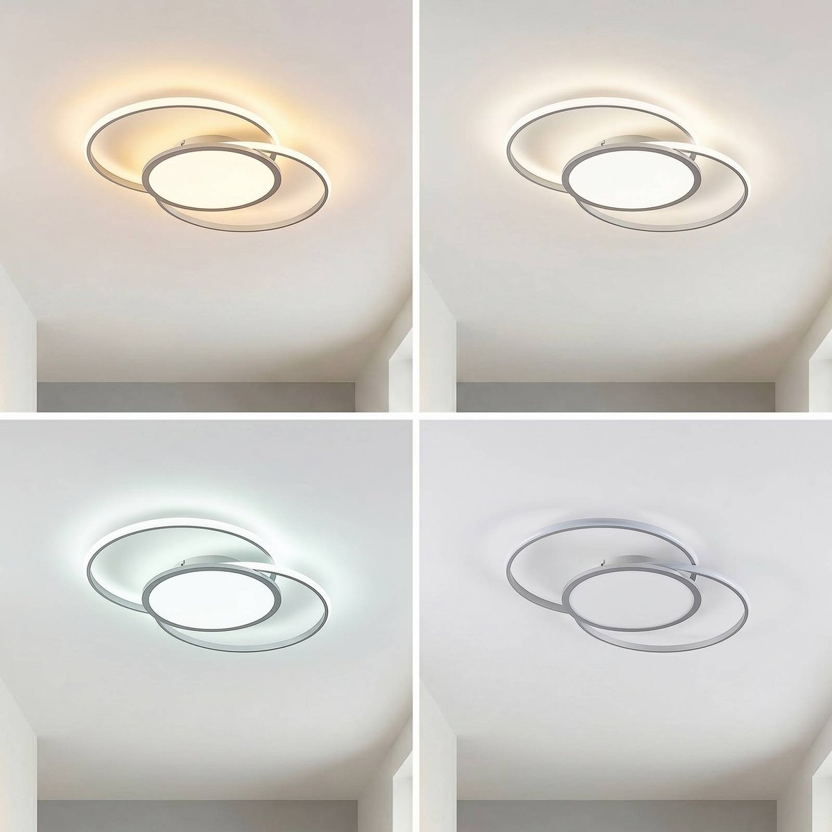 Plafonnier en métal moderneLED, Senne argent, LUCANDE