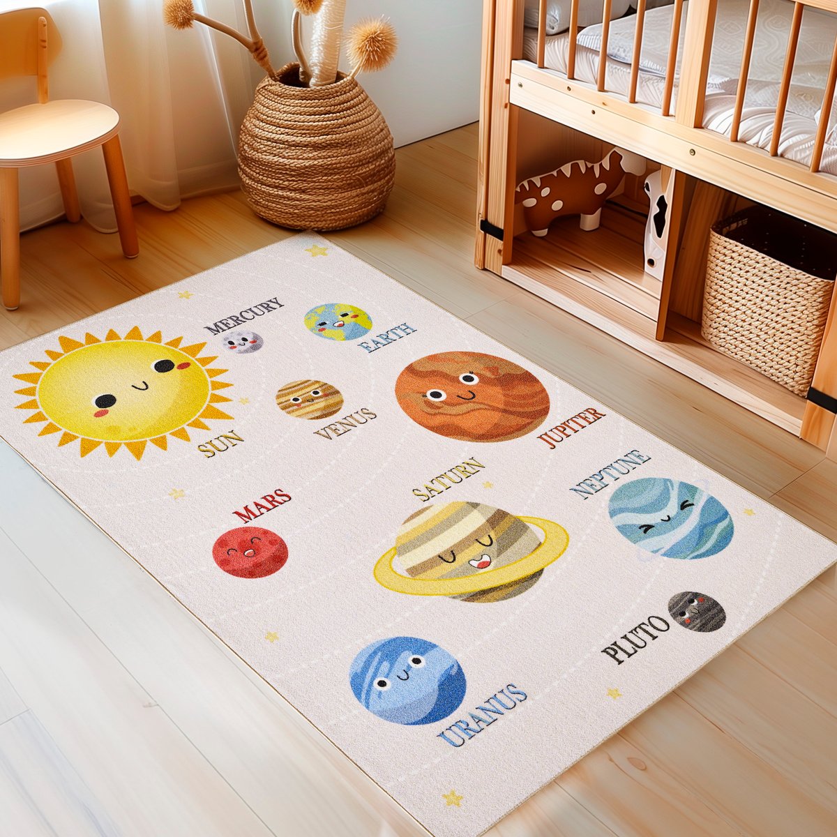 Tapis enfant planète PLAY beige, NAZAR RUGS