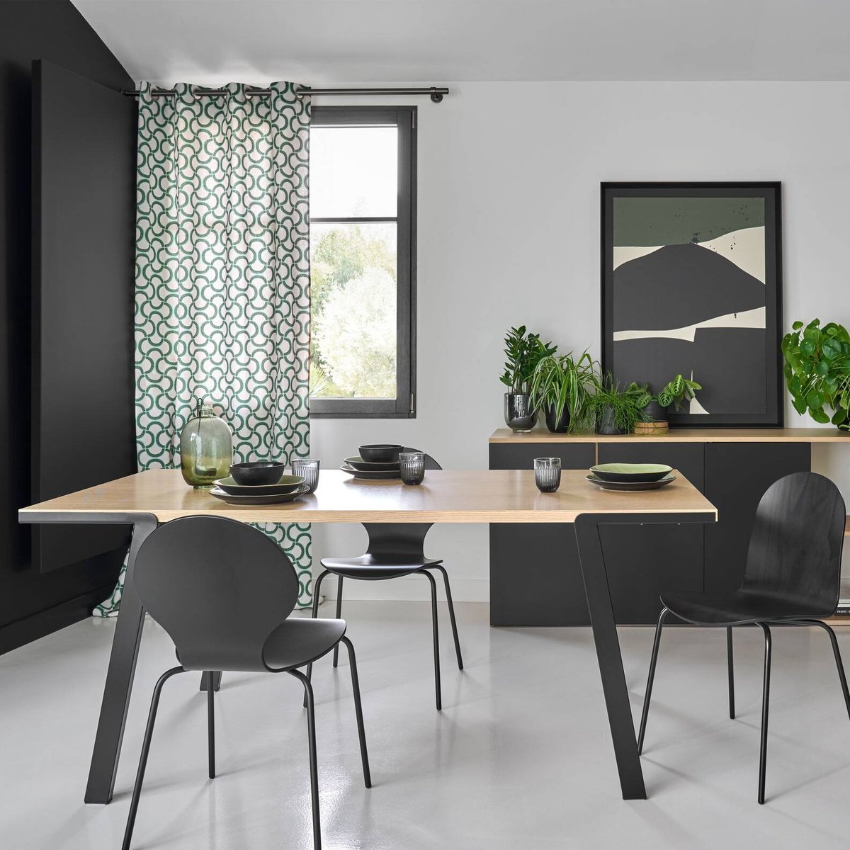 Lot de 2 chaises hêtre teinté - RIAZ noir, CAMIF